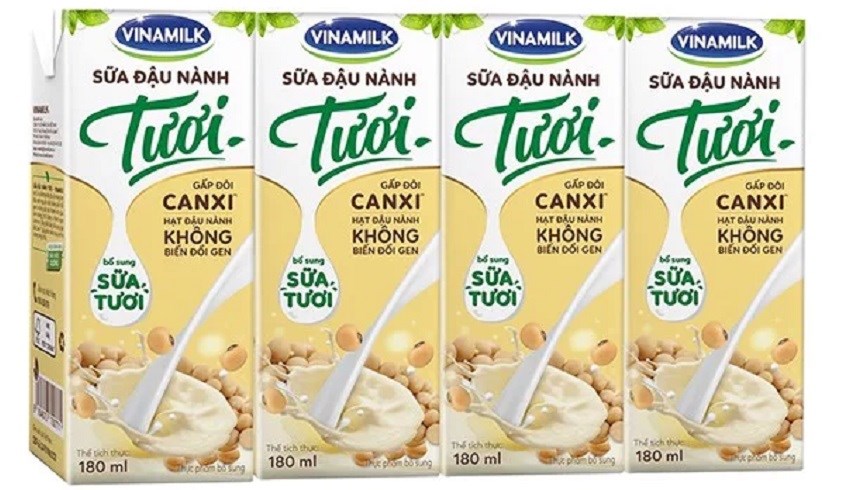 Sữa đậu nành tươi Vinamilk có dung tích 180 ml.