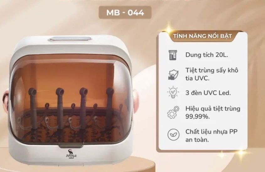 Máy tiệt trùng và sấy khô bình sữa Moaz BéBé MB-044
