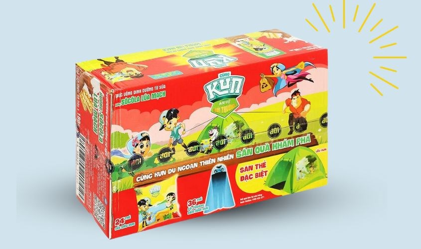 Thùng 48 hộp thức uống lúa mạch hương socola LiF Kun 180 ml