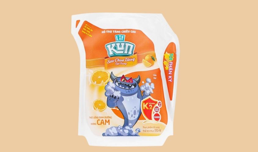 Sữa chua uống tiệt trùng LiF Kun vị cam 110 ml