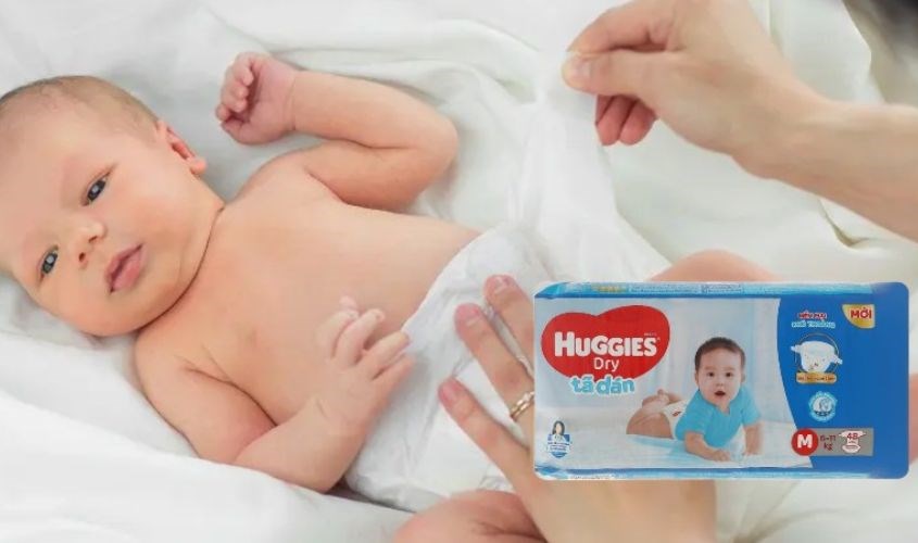 Tã dán Huggies Dry size M 76 miếng (6 - 11 kg)