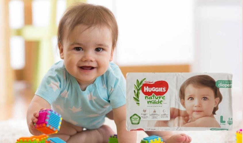 Tã dán Huggies Platinum nature made siêu cao cấp size L 54 miếng (9 - 14 kg)