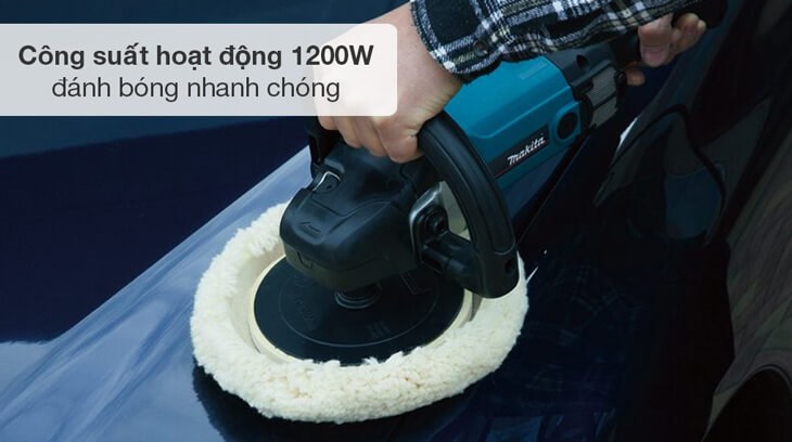 Máy đánh bóng Makita 9237C 1200W có thể đánh bóng, làm sáng bàn ghế gỗ, giường gỗ, tường nhanh chóng nhờ công suất hoạt động 1200W