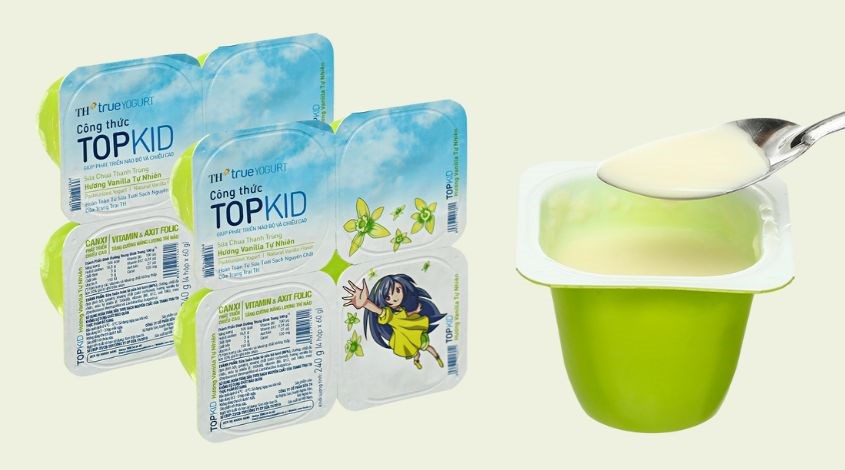 Lốc 4 hộp sữa chua thanh trùng TH true YOGURT Top Kid vị vani 60g