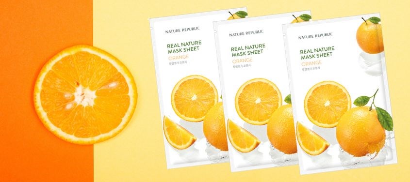 Mặt nạ giấy tinh chất Cam dưỡng ẩm và làm đều màu da Nature Republic Real Nature 23 ml