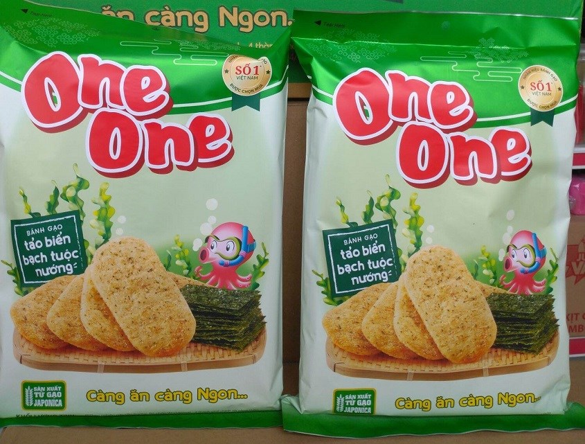 Bánh gạo One One vị tảo biển bạch tuộc nướng gói 104g