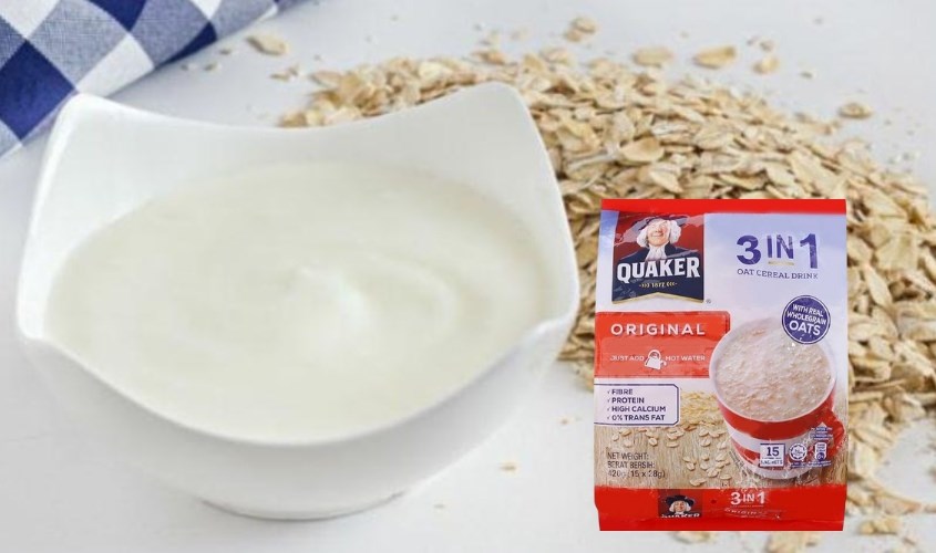 Mặt nạ trị mụn bằng sữa chua và yến mạch nguyên chất cán vỡ vị truyền thống Quaker 420g