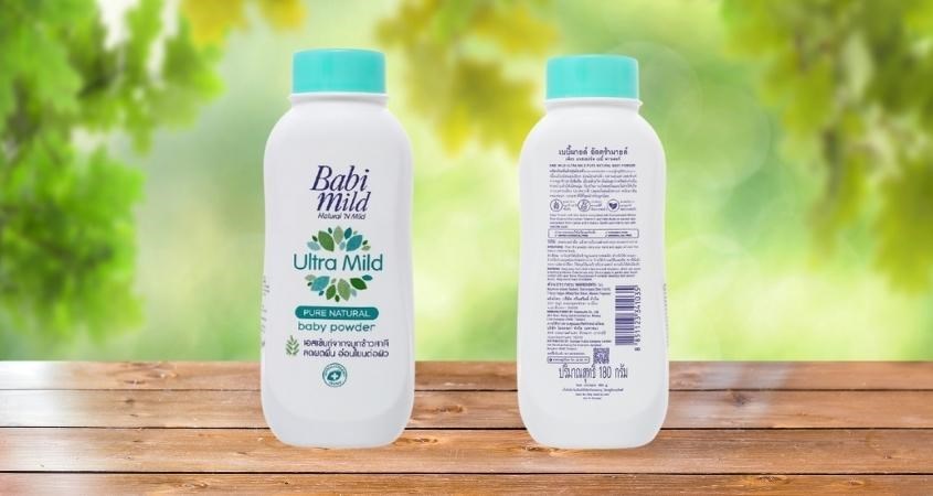 Phấn rôm cho bé Babi Mild Pure Natural 180g