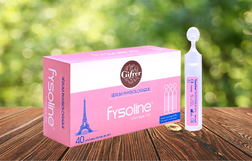 Nước muối sinh lý vệ sinh mắt mũi Fysoline 5 ml (hộp 40 ống)