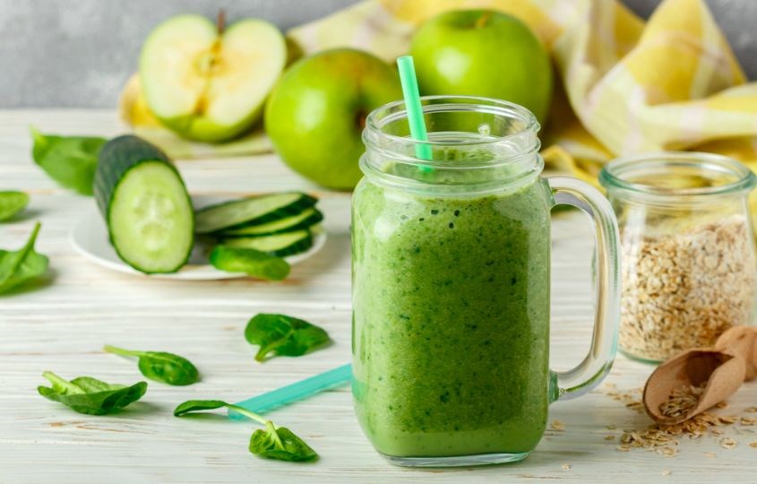 sinh tố yến mạch dưa chuột