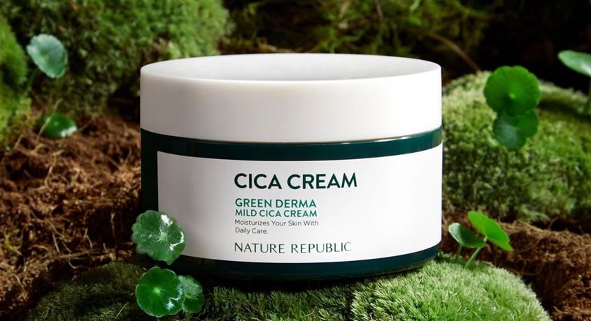 Kem dưỡng ẩm chiết xuất Rau Má và Keo Ong Nature Republic Green Derma Mild Cica 190 ml Kem dưỡng ẩm chiết xuất Rau Má và Keo Ong Nature Republic Green Derma Mild Cica 190 ml