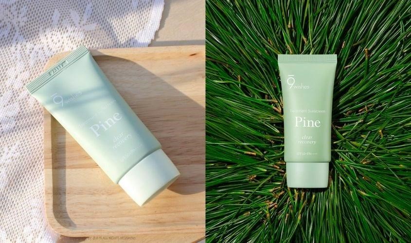 Kem chống nắng thanh lọc và phục hồi da 9 Wishes Pine SPF 50+ PA++++ 50 ml 