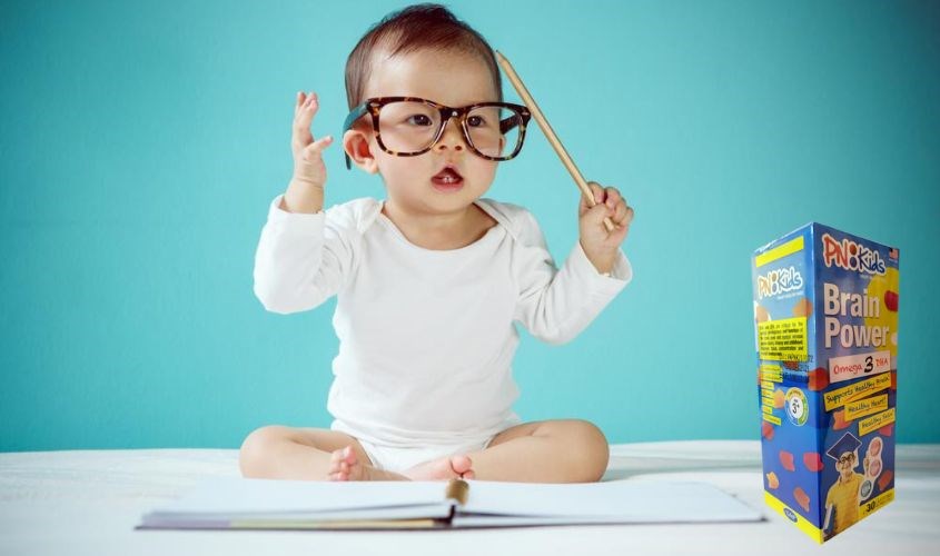 Viên nhai PN Kids Brain Power Omega 3 DHA bổ não, bổ mắt 30 viên 