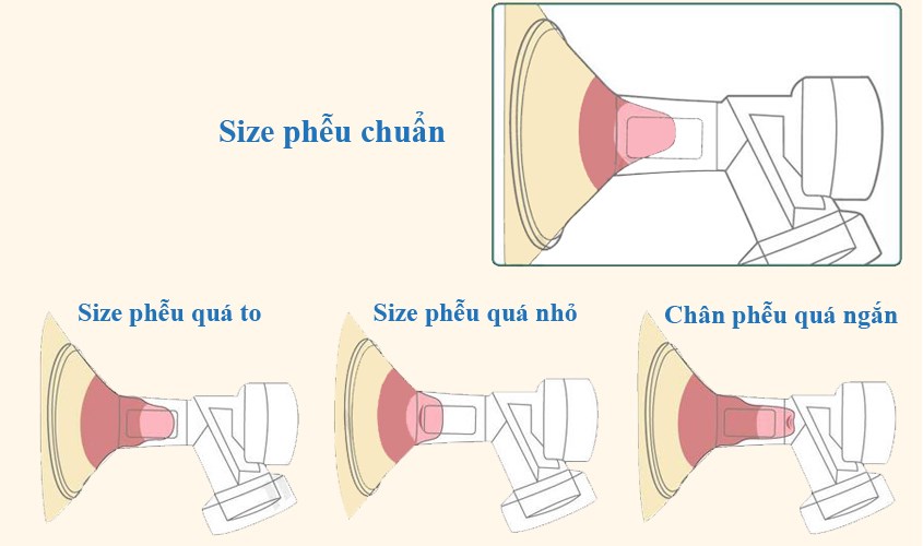 Nhận biết size phễu máy hút sữa có phù hợp hay không