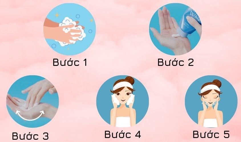 Cách sử dụng sữa rửa mặt Senka Perfect Whip