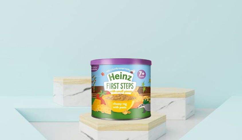 Bột ăn dặm Heinz bột mì ý, rau củ và phô mai lon 200g (từ 7 tháng)