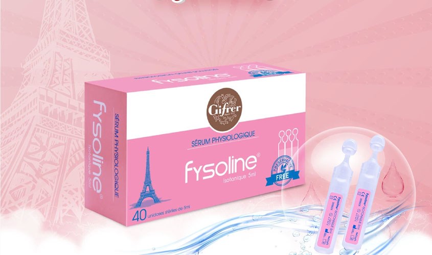 Nước muối sinh lý vệ sinh mắt mũi Fysoline 5 ml (hộp 40 ống)