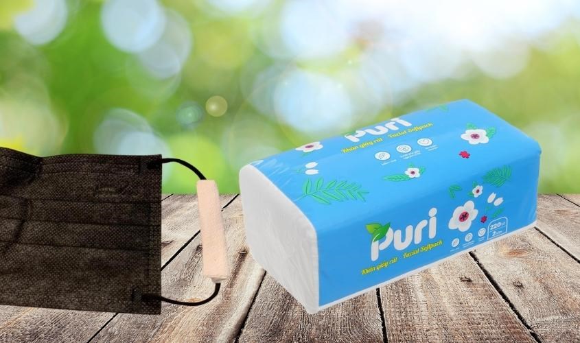 Khăn giấy lau mặt Puri không mùi 2 lớp