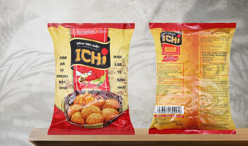 Bánh gạo Nhật Ichi vị Shouyu mật ong gói 180g
