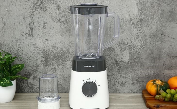 Máy xay sinh tố Sunhouse SHD5114  có 2 cối với cối chính làm từ chất liệu nhựa AS, độ bền cao, an toàn cho sức khỏe người dùng