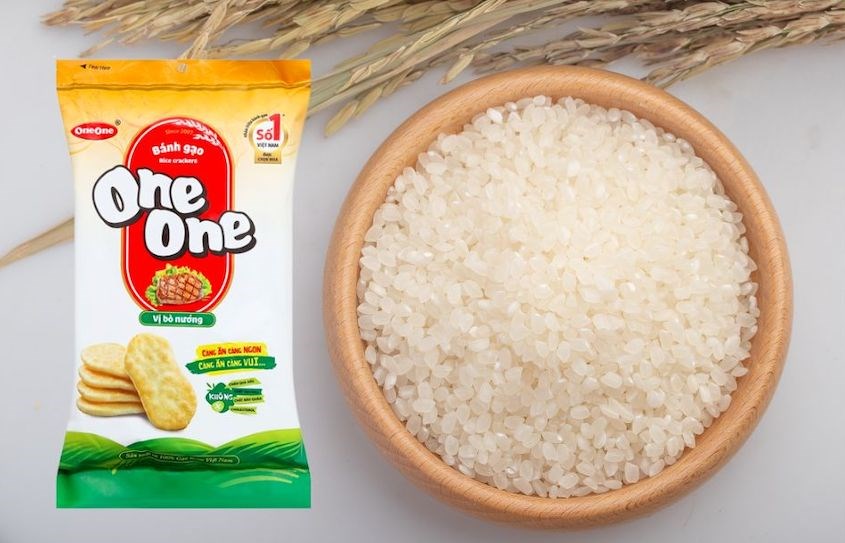 Bánh gạo One One được làm từ gạo Japonica của Nhật