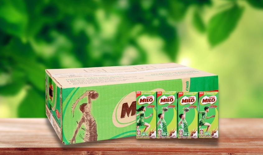 Thùng 48 hộp thức uống lúa mạch Nestlé Milo ít đường 180 ml phù hợp cho trẻ từ 2 tuổi trở lên