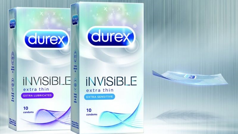 Hộp 10 cái bao cao su Durex Invisible 51 - 54 mm