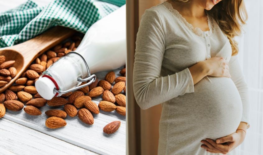 Uống sữa hạnh nhân giúp xương mẹ bầu chắc khỏe hơn