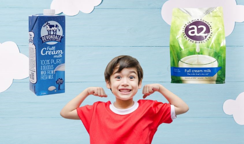 Cả hai loại sữa bột nguyên kem A2 và Devondale đều hỗ trợ tốt cho việc tăng cân và có vị thơm ngon tự nhiên