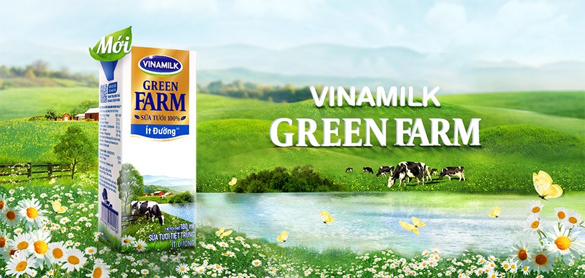 Lốc 4 hộp sữa tươi Vinamilk Green Farm không đường 180 ml