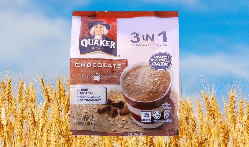 Yến mạch nguyên chất cán mỏng vị chocolate Quaker 420g (dành cho bé từ 3 tuổi)