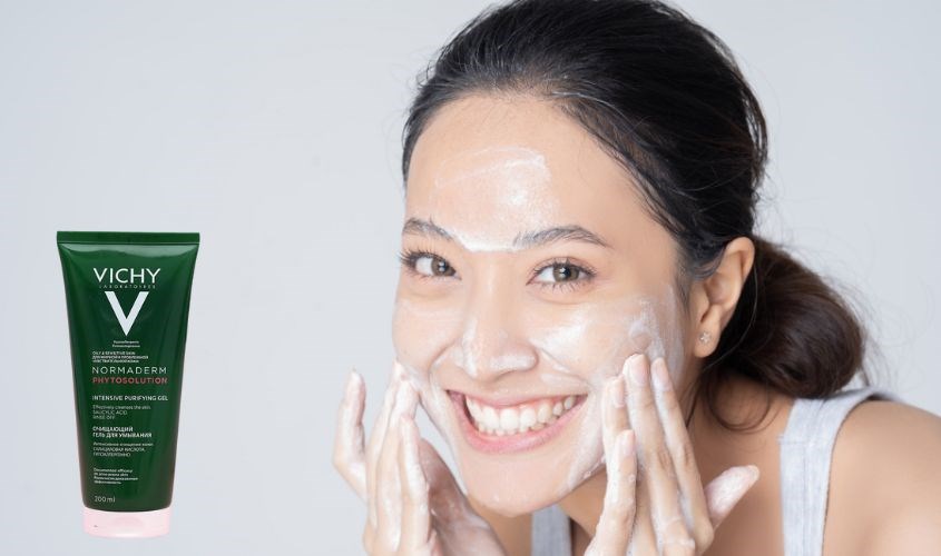 Gel rửa mặt làm sạch sâu, giảm bã nhờn dành cho da dầu mụn Vichy Normaderm 200 ml