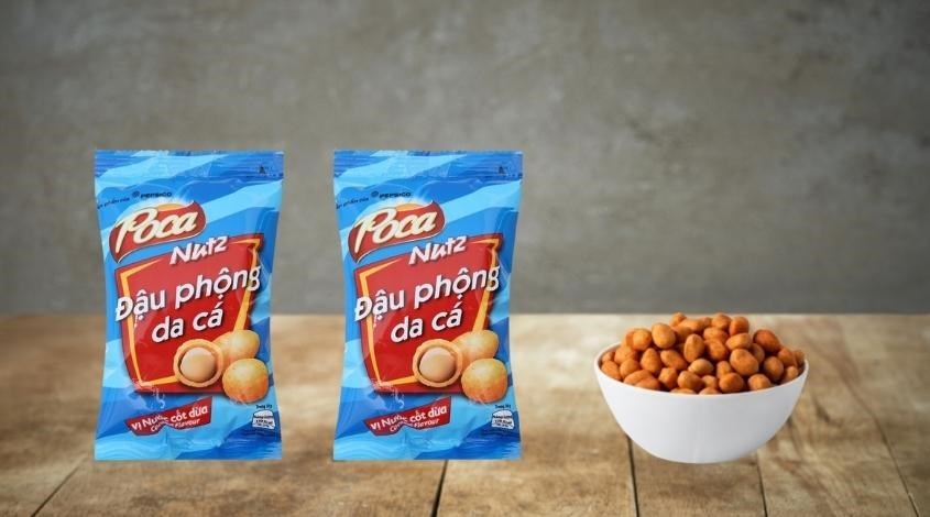 Đậu phộng da cá vị nước cốt dừa Poca Nutz gói 42 gram