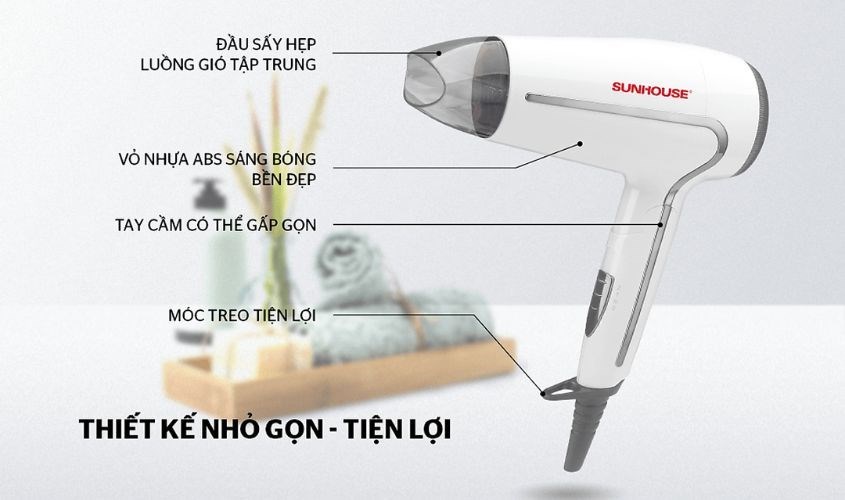 Máy sấy tóc 1500W Sunhouse SHD2308W