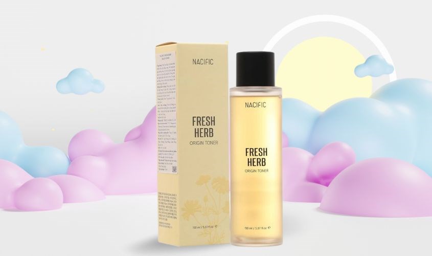 Toner dưỡng trắng làm dịu da Nacific Fresh Herb Origin chiết xuất Hoa Cúc 150 ml 