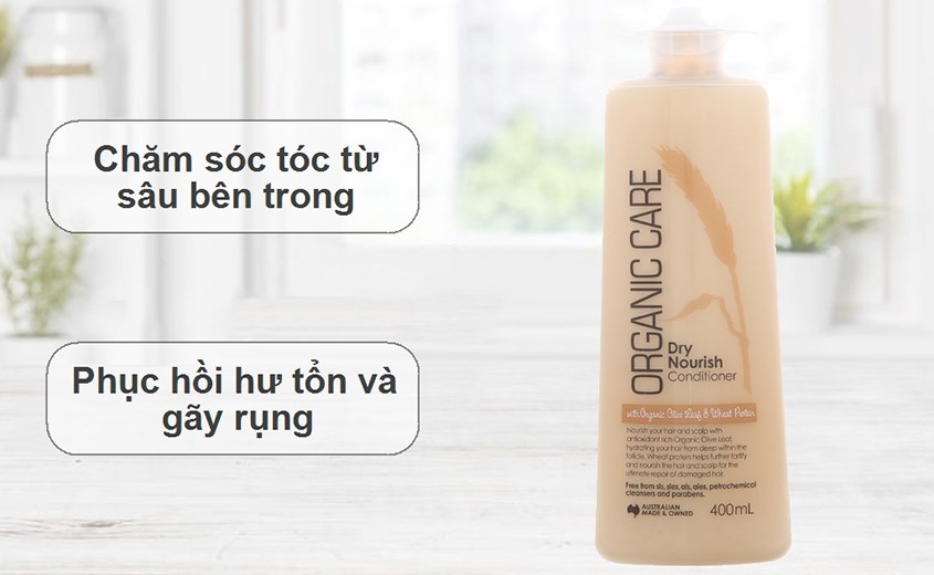 Dầu xả Organic Care Dry Nourish phục hồi hư tổn 400 ml