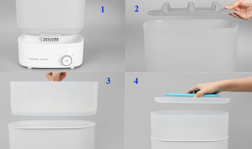 Đặt các thiết bị vào máy theo thứ tự