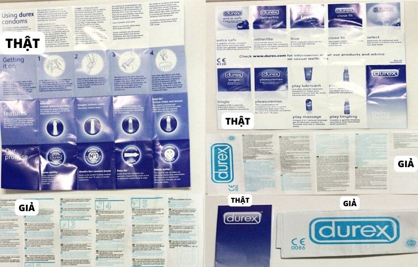 Dựa vào HDSD để phân biệt bao cao su thật - giả