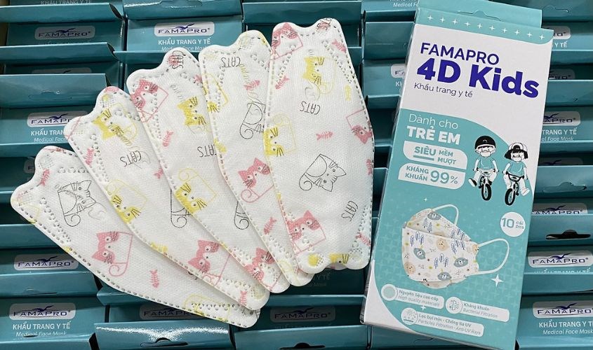 Khẩu trang y tế 4D cho bé FAMAPRO 3 lớp Khẩu trang y tế 4D cho bé FAMAPRO 3 lớp