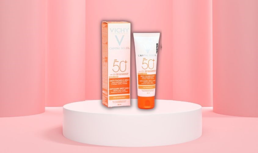 Kem chống nắng ngăn ngừa sạm nám, không gây bóng nhờn Vichy Capital Soleil SPF 50+ PA++++ 50ml Kem chống nắng ngăn ngừa sạm nám, không gây bóng nhờn Vichy Capital Soleil SPF 50+ PA++++ 50ml