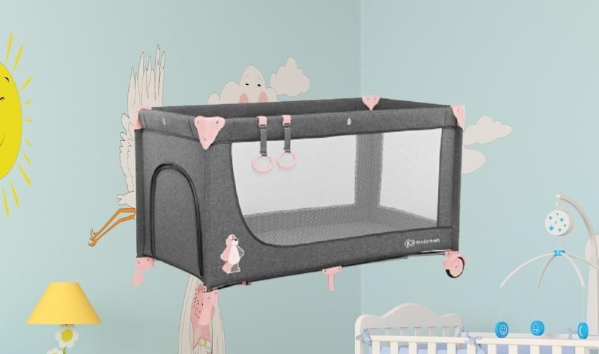 Nôi cũi Kinderkraft KK.JOY-W.ACCE cho bé từ 0 đến 6 tháng với lớp vải 100% polyester mềm mại Nôi cũi Kinderkraft KK.JOY-W.ACCE cho bé từ 0 đến 6 tháng với lớp vải 100% polyester mềm mại