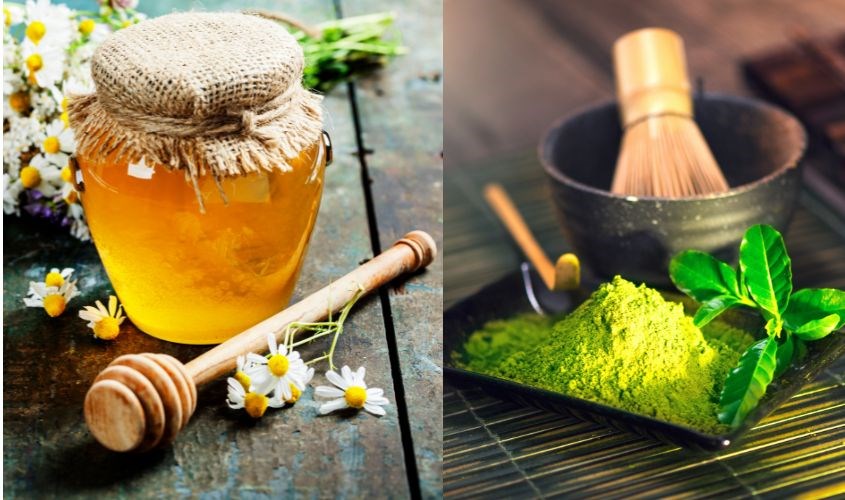 Tẩy tế bào chết với hỗn hợp mật ong và trà xanh Tẩy tế bào chết với hỗn hợp mật ong và trà xanh