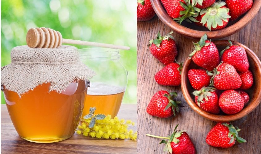 Tẩy tế bào chết với hỗn hợp mật ong và dâu tây Tẩy tế bào chết với hỗn hợp mật ong và dâu tây