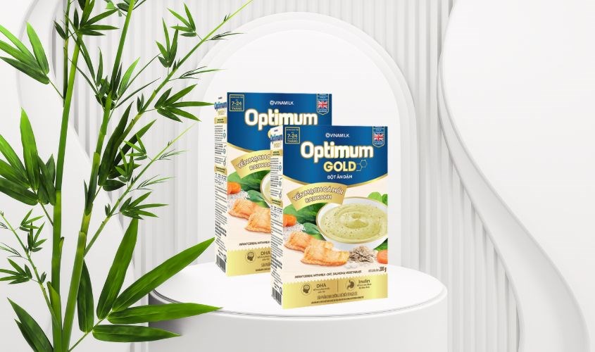 Bột ăn dặm Optimum Gold yến mạch, cá hồi và rau xanh hộp 200g (7 - 24 tháng) Bột ăn dặm Optimum Gold yến mạch, cá hồi và rau xanh hộp 200g (7 - 24 tháng)