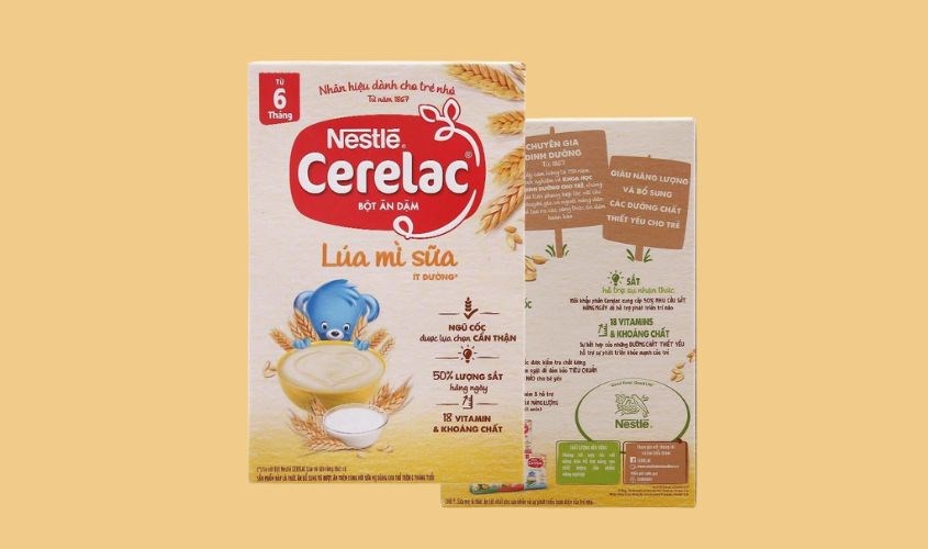 Bột ăn dặm Nestlé Cerelac lúa mì sữa hộp 200g (từ 6 tháng) Bột ăn dặm Nestlé Cerelac lúa mì sữa hộp 200g (từ 6 tháng)