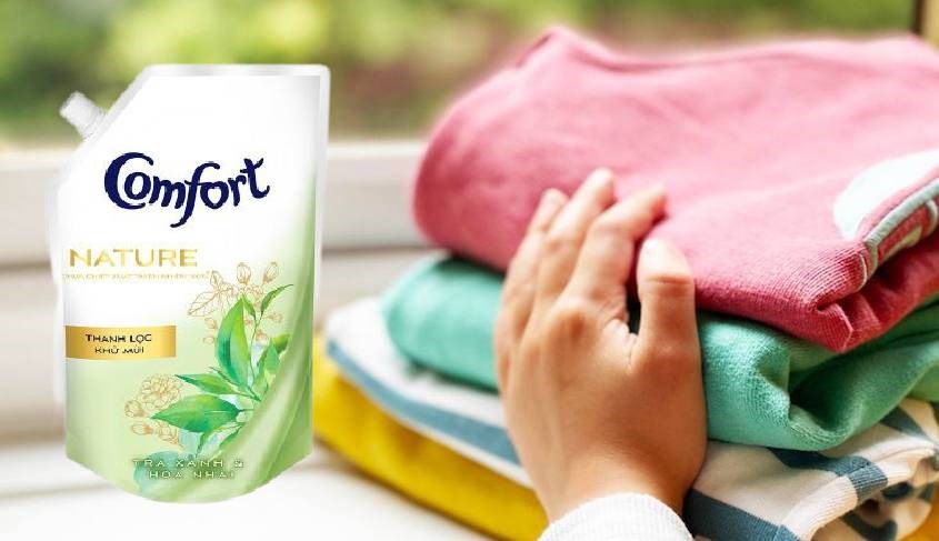 Nước xả vải Comfort Nature hương trà xanh hoa nhài