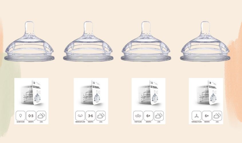 Có nhiều loại núm ti tuỳ thuộc vào từng độ tuổi của bé