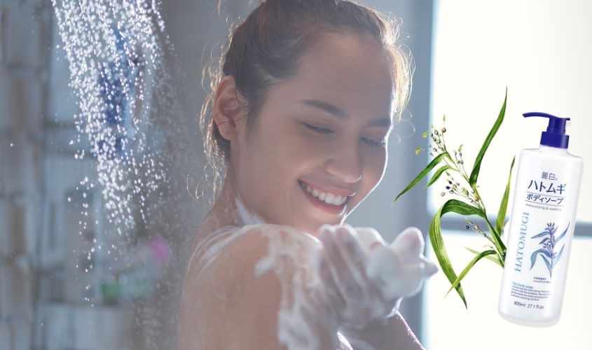 Sữa tắm Hatomugi cung cấp độ ẩm cho da hiệu quả, hạn chế được tình dạng khô da