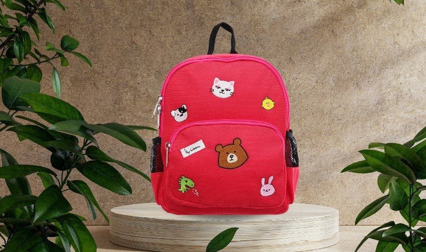 Balo mẫu giáo Ioon PANNA8 6 con vật E2203 hồng