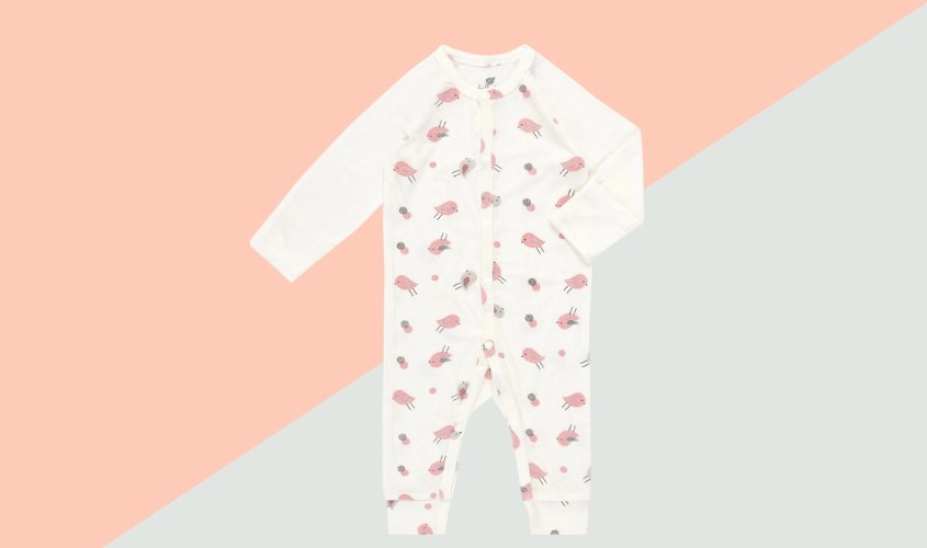 Bodysuit bé gái Lullaby NH114V màu trắng - hồng